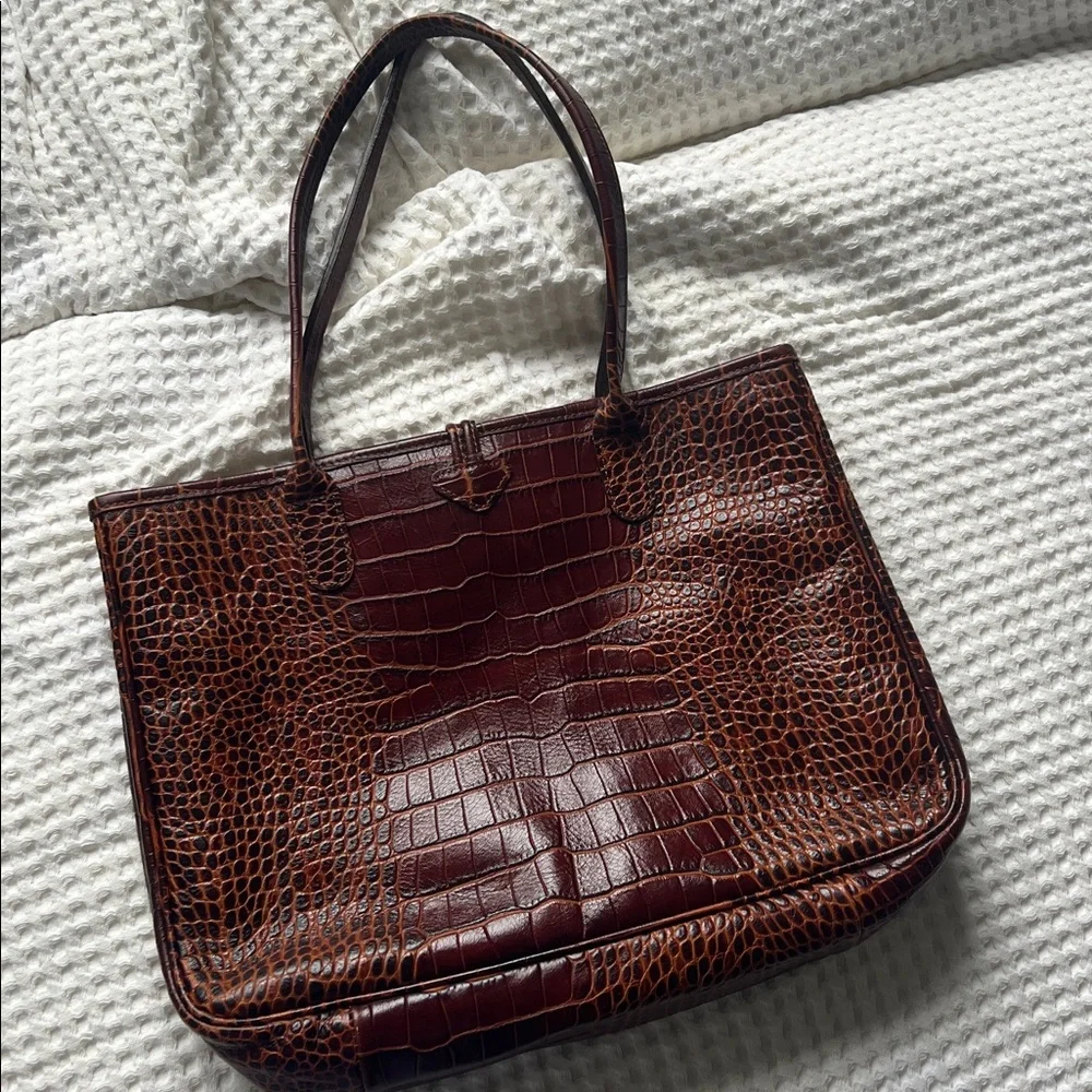 Longchamp croc embossed leather tote - Picture 4 of 11